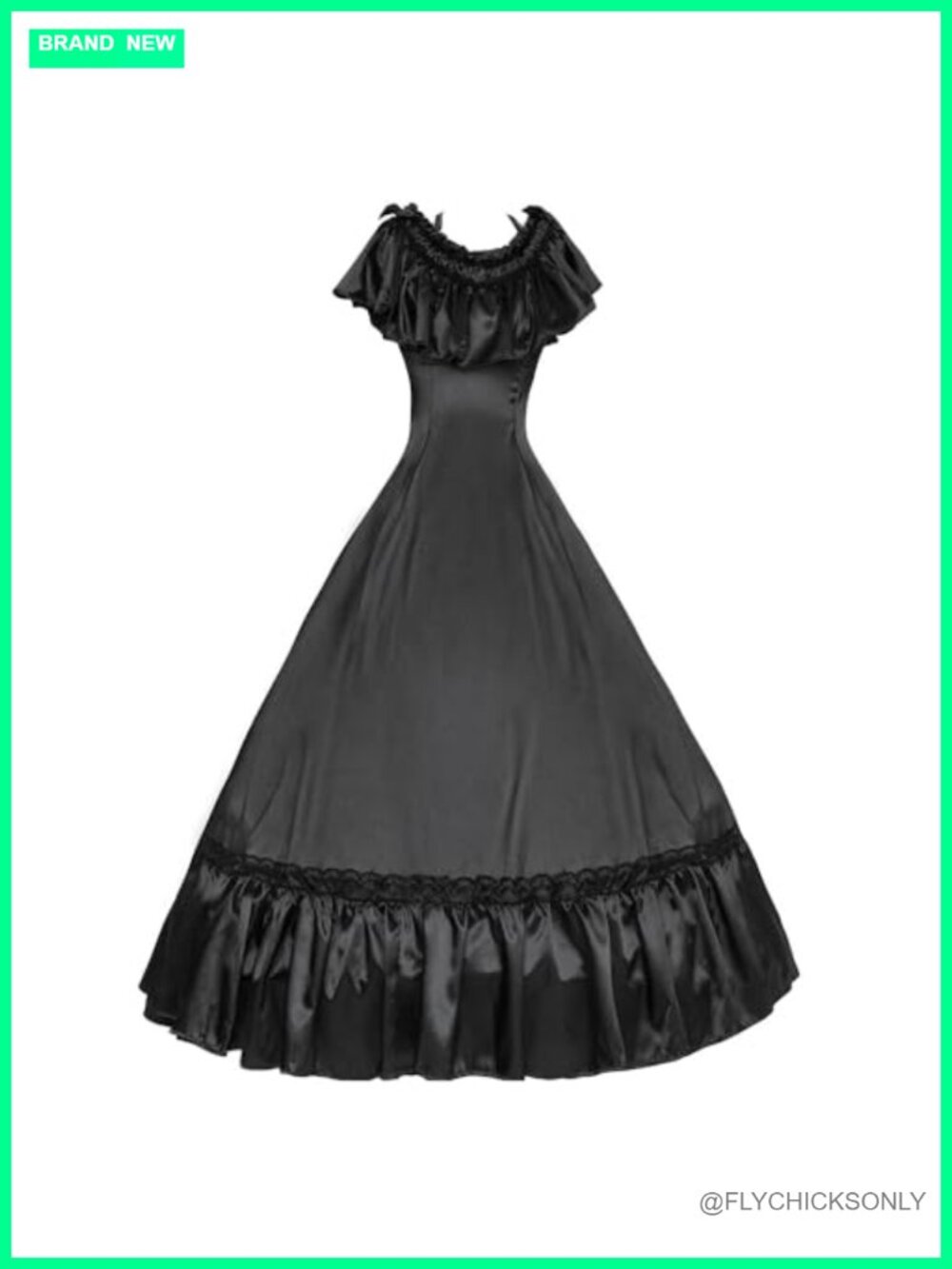 Victorian Satin Ball Gown Southern Belle Long Dress